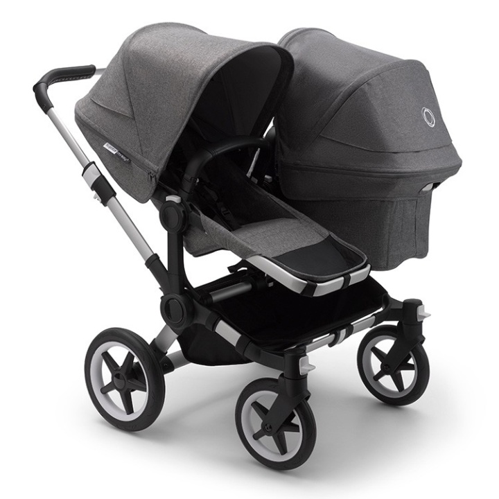 Bugaboo Donkey3 Duo Komplett Alu/Grey Melange-Grey Melange