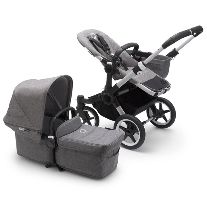 Bugaboo Donkey3 Mono Komplett Alu/Grey Melange-Grey Melange