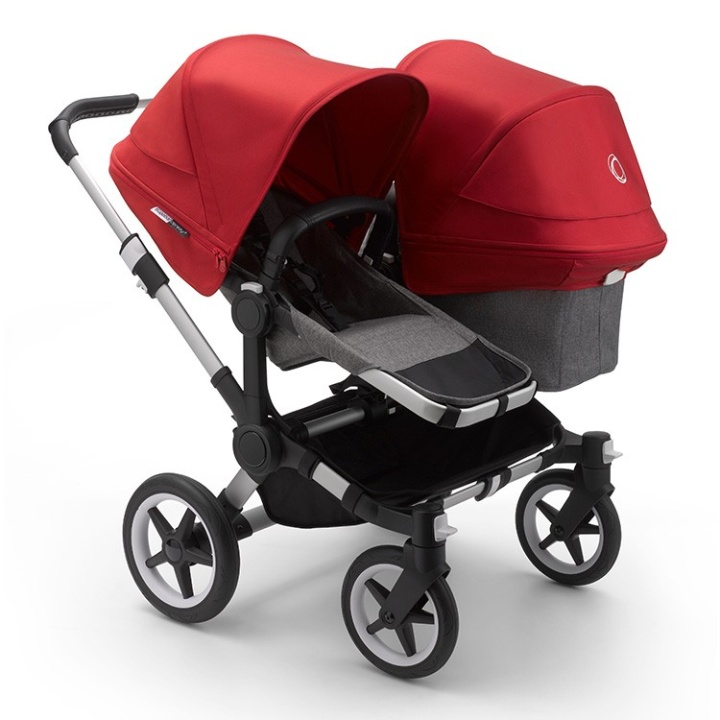 Bugaboo Donkey3 Duo Komplett Alu/Grey Melange-Red