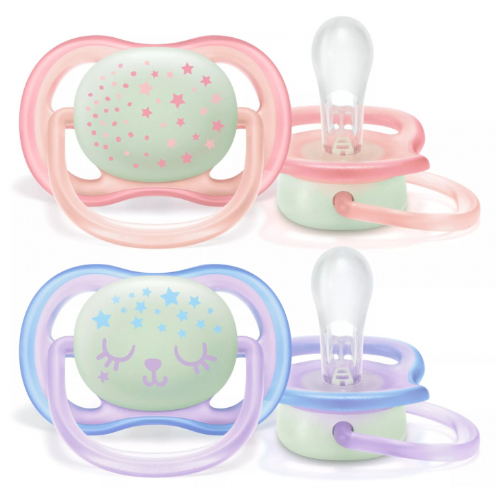 Avent Napp Ultra Air Night 2-pack 0-6 m Rosa