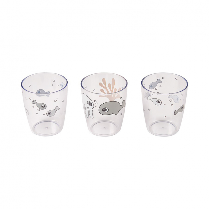 Done by Deer Yummy Mini Glas Sea Friends Mustard 3-pack