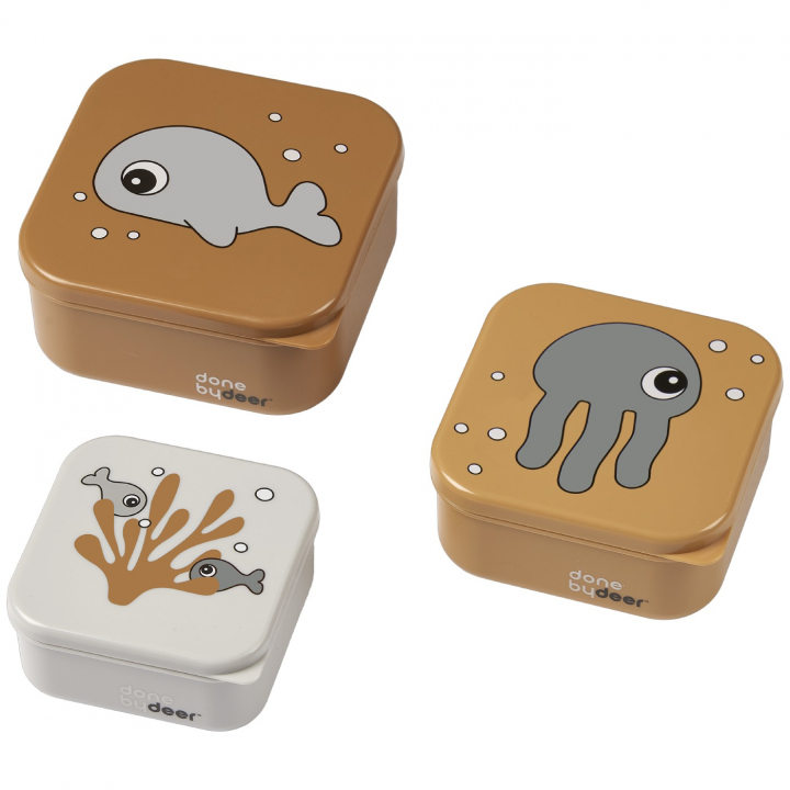 Done By Deer Snack Box Sea Friends 3-pack Mustard