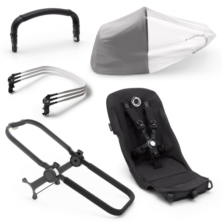 Läs mer om Bugaboo Donkey 5 Duo extension set Midnight black