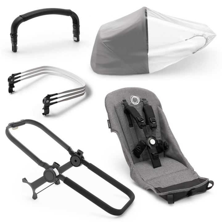 Läs mer om Bugaboo Donkey 5 Duo extension set Grey mélange