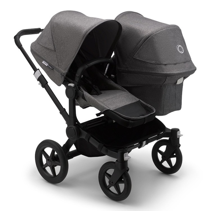 Bugaboo Donkey3 Duo Komplett syskonvagn Black/Grey Melange