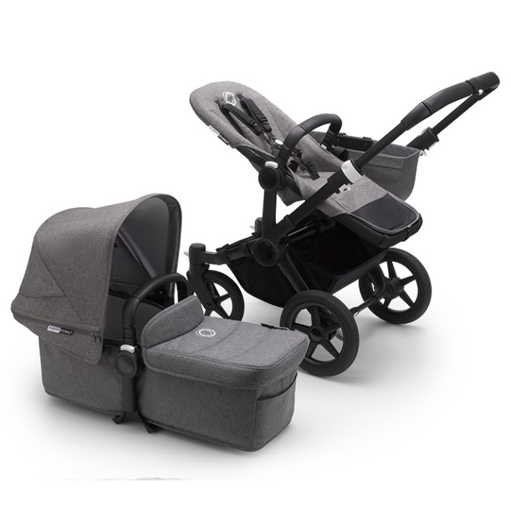 Bugaboo Donkey3 Mono Komplett duovagn Black/Grey Melange