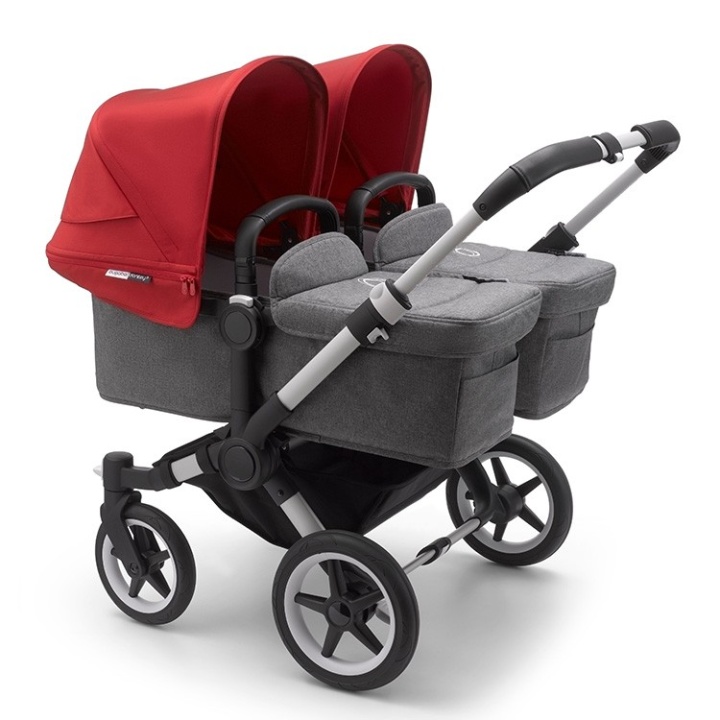 Bugaboo Donkey3 Twin Komplett Alu/Grey Melange