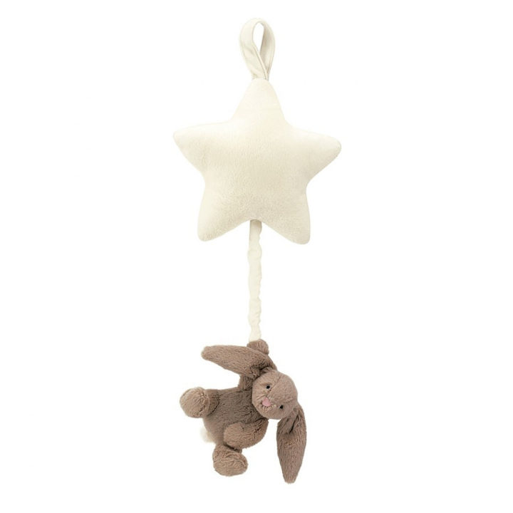 Läs mer om Little Jellycat Bashful Beige Bunny Star Musical Pull