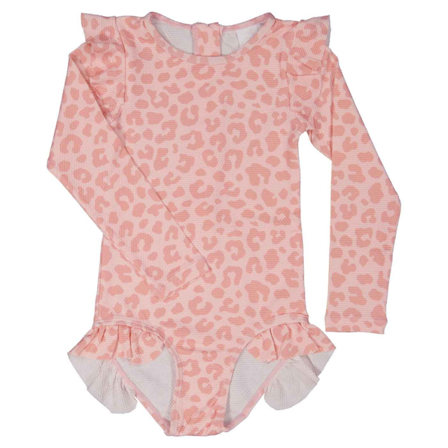 Geggamoja UV-Baddräkt Långärmad Leopard Rosa