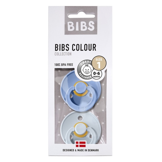 Bibs Colour Napp 2-pack Sky blue/Baby blue Strl 1