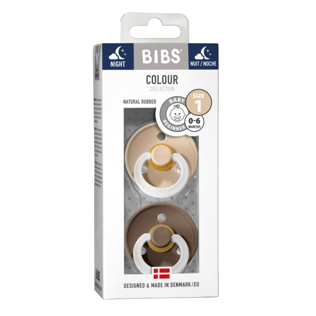 Bibs Colour Napp 2-pack Night Vanilla/Dark Oak Strl 1