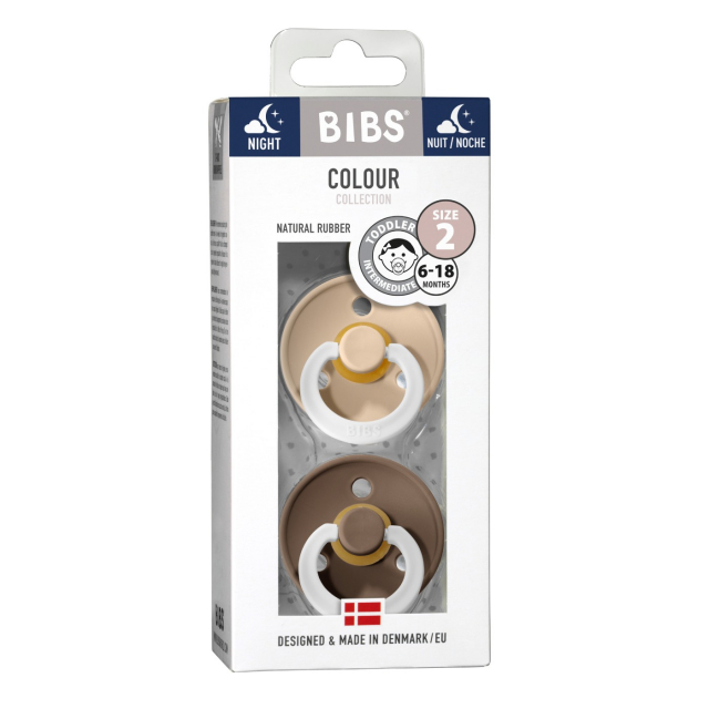 Bibs Colour Napp 2-pack Night Vanilla/Dark Oak Strl 2