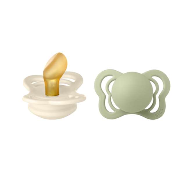 BIBS Couture Napp 2-pack Latex Ivory/Sage Strl 2