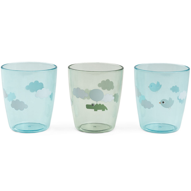 Done By Deer Yummy Mini Glas Happy Clouds Green 3-pack