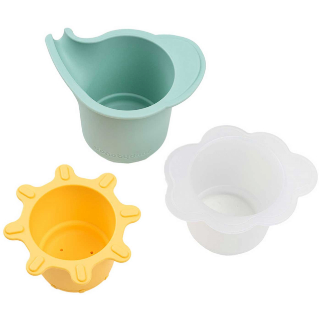 Done by Deer Badleksak Stacking Cups Colour Mix 3-pack