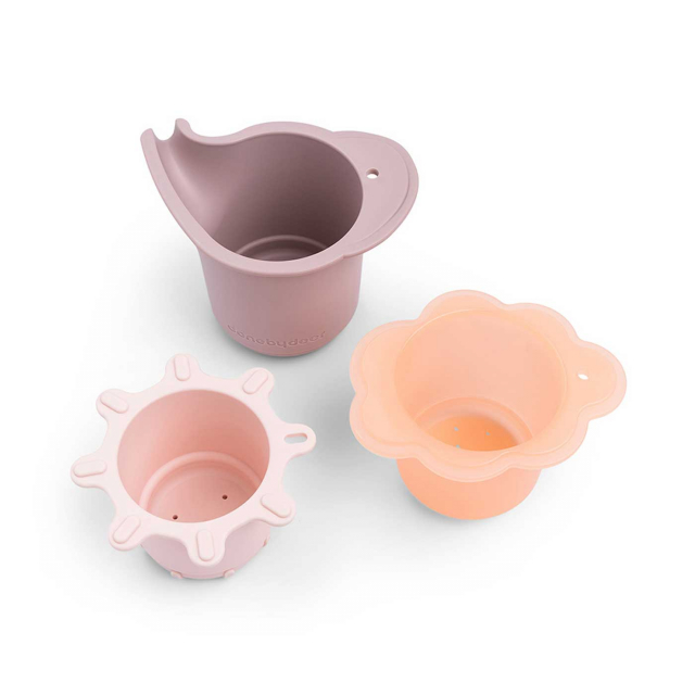 Done by Deer Badleksak Stacking Cups Powder 3-pack