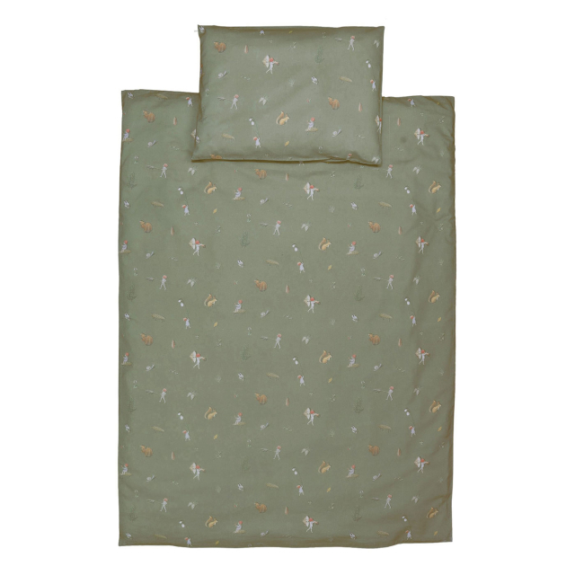 Elsa Beskow Tomtebobarnen Påslakanset Spjälsäng Grön