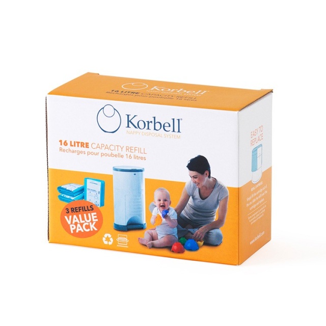 Korbell Refill till blöjhink 3-pack