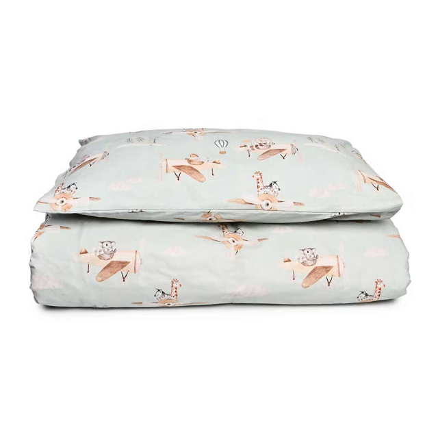 Mini Dreams Påslakanset Spjälsäng Flying Friends Grön