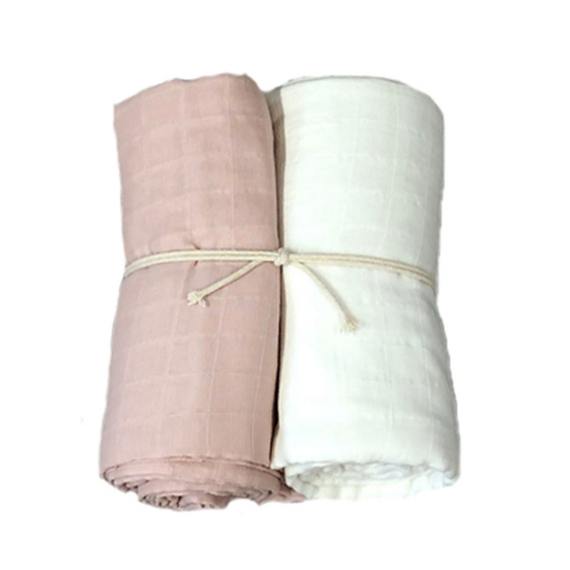 Mini Dreams Muslinfilt 2-pack Vit/rosa 70x70 cm