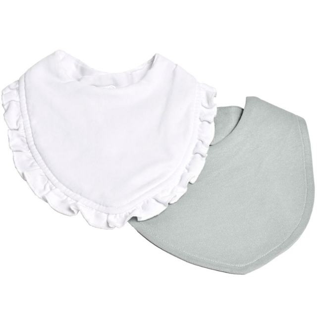 Mini Dreams Bib 2-pack Volang Gron/Vit
