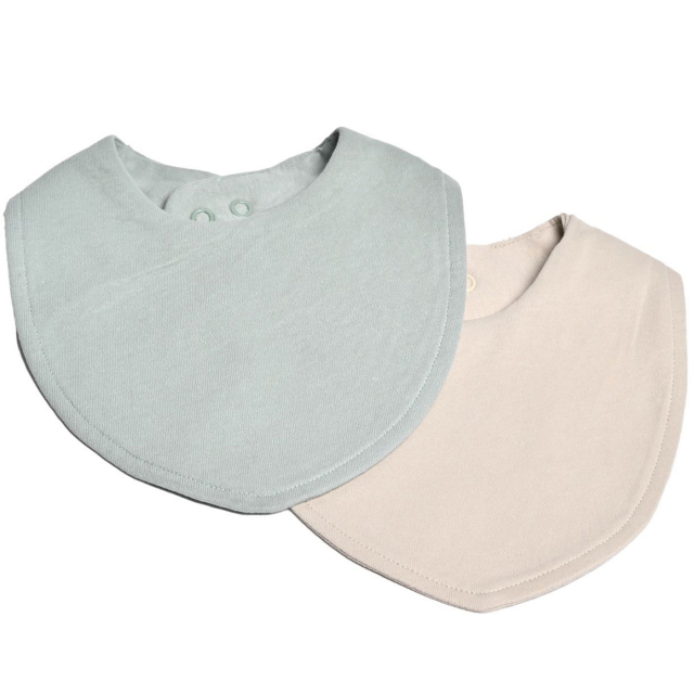 Mini Dreams Bib Grön/Sand Slät 2-pack