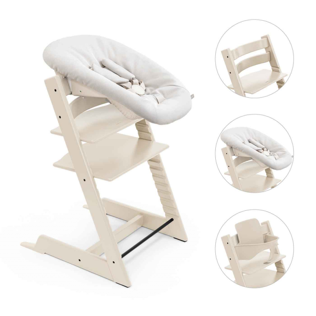 Stokke Tripp Trapp Stol + Bygel + Newborn Set Vanilla White