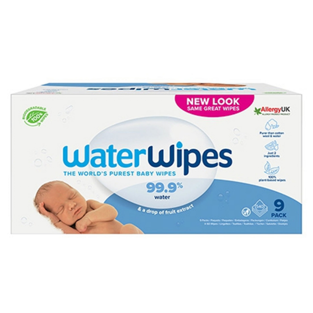 WaterWipes Våtservetter 9-pack (9x60 st)