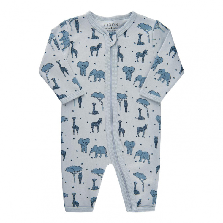 FIXONI Pyjamas med dragkedja Safari Baby Blue i gruppen Kampanjer / Outlet / Outlet Barnkläder & accessoarer hos Bonti (12073)