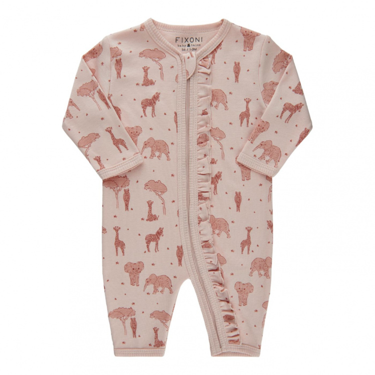 FIXONI Pyjamas med dragkedja Safari Soft Rose i gruppen Kampanjer / Outlet / Outlet Barnkläder & accessoarer hos Bonti (12075)