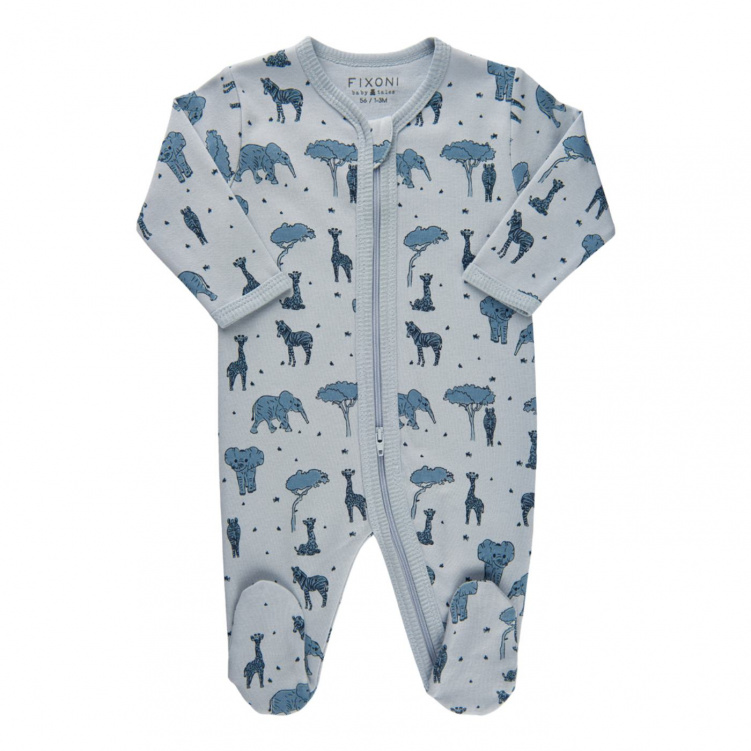 FIXONI Pyjamas med fot Safari Baby Blue i gruppen Kampanjer / Outlet / Outlet Barnkläder & accessoarer hos Bonti (12079)