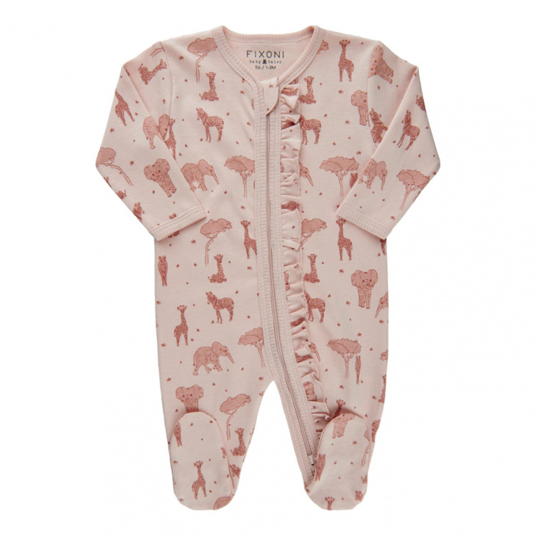 FIXONI Pyjamas med fot Safari Soft Rose i gruppen Kampanjer / Outlet / Outlet Barnkläder & accessoarer hos Bonti (12081)