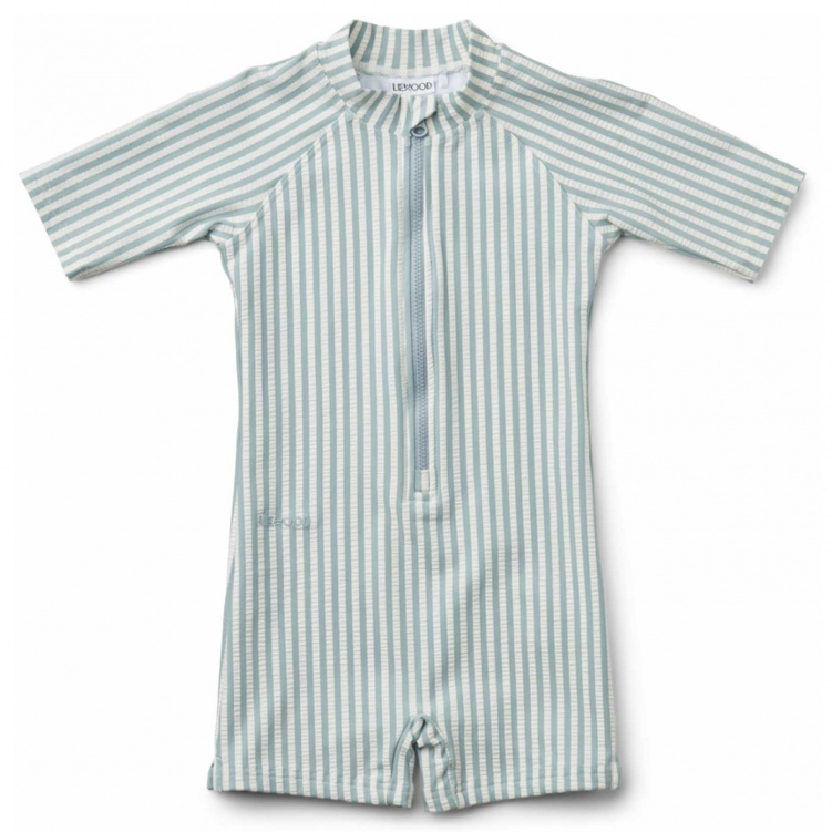 Liewood Max UV-dräkt Stripe Sea Blue/White i gruppen Resa med barn / Sol och bad / Badkläder hos Bonti (12290)