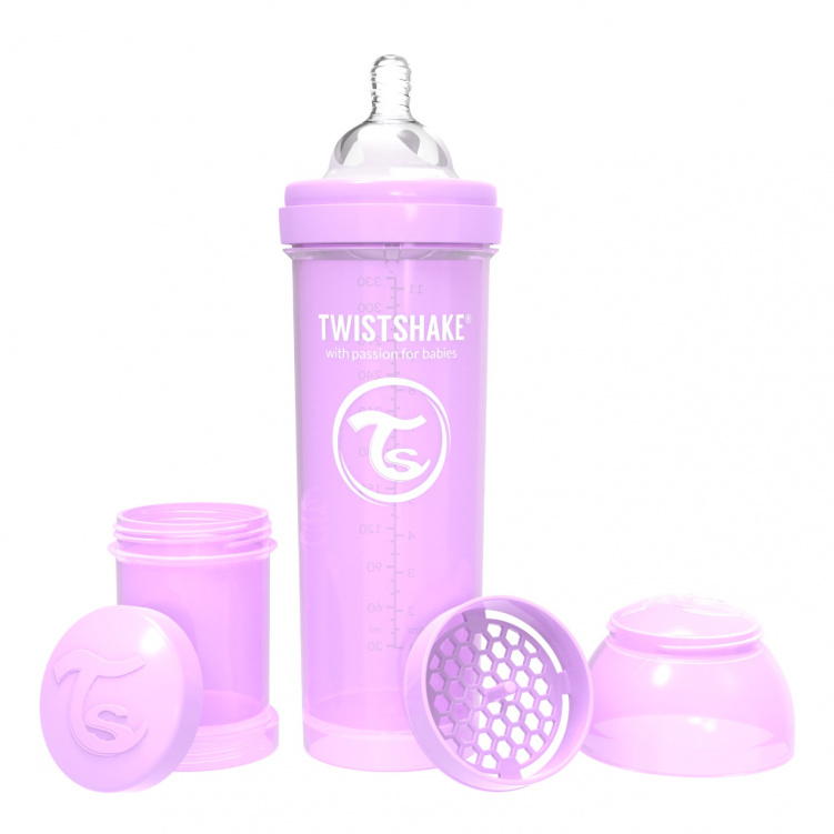 Twistshake Nappflaska Anti-Colic 330ml Pastel Purple i gruppen Kampanjer / Outlet / Outlet Babytillbehör / Outlet Äta & mata hos Bonti (20210418)