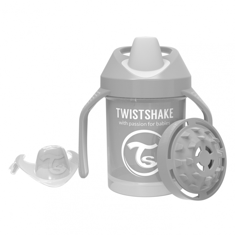 Twistshake Mugg Mini 230ml 4+m Pastel Grey i gruppen Babytillbehör / Äta och mata / Muggar, flaskor och glas hos Bonti (20210433)
