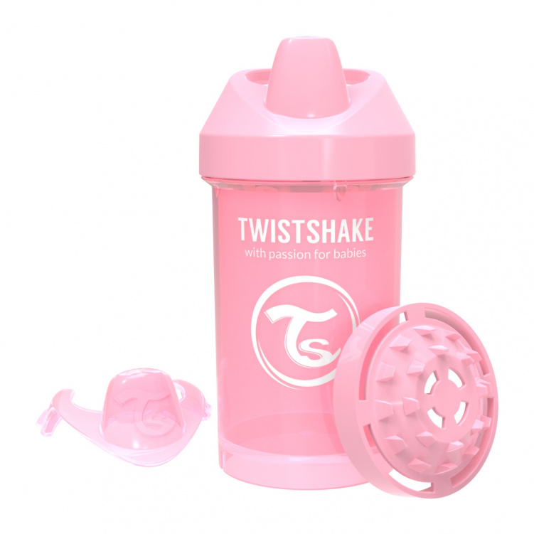 Twistshake Mugg Crawler 300ml 8+m Pastel Pink i gruppen Babytillbehör / Äta och mata / Muggar, flaskor och glas hos Bonti (20210434)