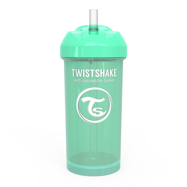 Twistshake Mugg Sugrör 360ml 6+m Pastel Green i gruppen Babytillbehör / Äta och mata / Muggar, flaskor och glas hos Bonti (20210442)