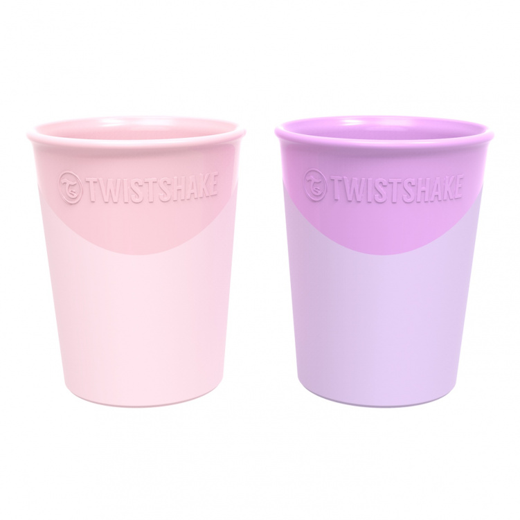 Twistshake Mugg 2-pack 170ml 6+m Pastel Pink Purple i gruppen Kampanjer / Outlet / Outlet Babytillbehör / Outlet Äta & mata hos Bonti (20210476)
