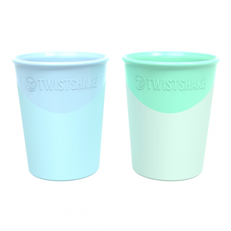 Twistshake Mugg 2-pack 170ml 6+m Pastel Blue Green i gruppen Kampanjer / Outlet / Outlet Babytillbehör / Outlet Äta & mata hos Bonti (20210477)