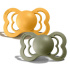 BIBS Supreme Nappar Silikon Honey Bee/Olive 2-pack Strl 2 i gruppen Kampanjer / Outlet / Outlet Babytillbehör / Outlet Nappar & tillbehör hos Bonti (20211613)