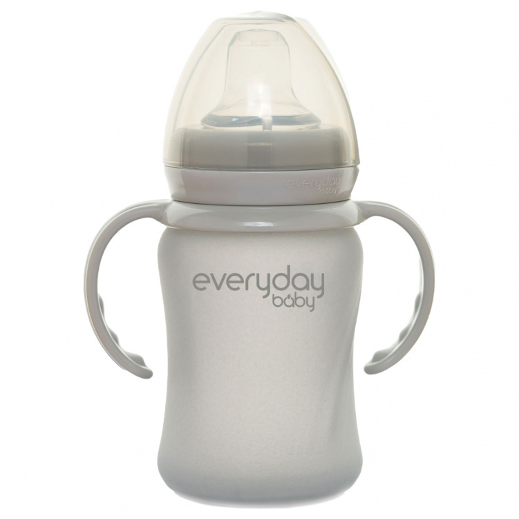 Everyday Baby Pipmugg Glas Healthy+ Quiet Grey i gruppen Babytillbehör / Äta och mata / Muggar, flaskor och glas hos Bonti (2024716)