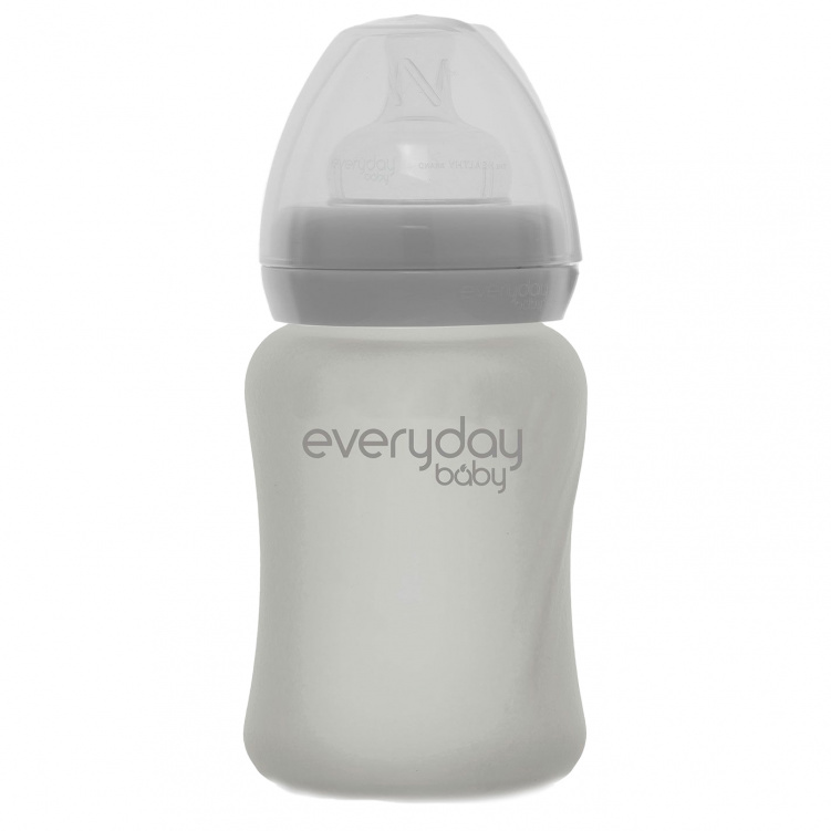 Everyday Baby Nappflaska Glas Healthy+ 150ml Quiet Grey i gruppen Babytillbehör / Äta och mata / Nappflaskor och dinappar hos Bonti (2024726)