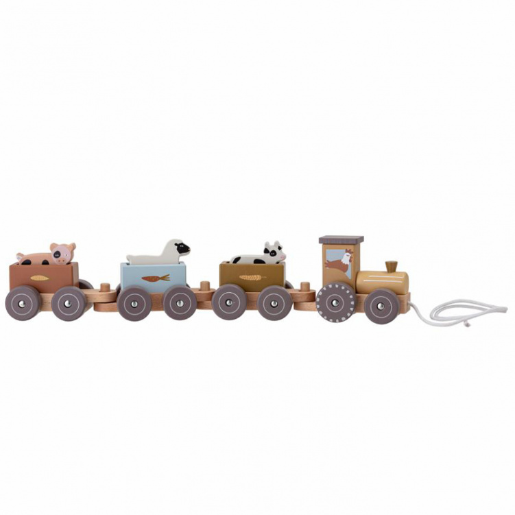 Bloomingville Mini Dragleksak Traktor med djur i gruppen Leksaker / Babyleksaker / Dragleksaker hos Bonti (2025353)