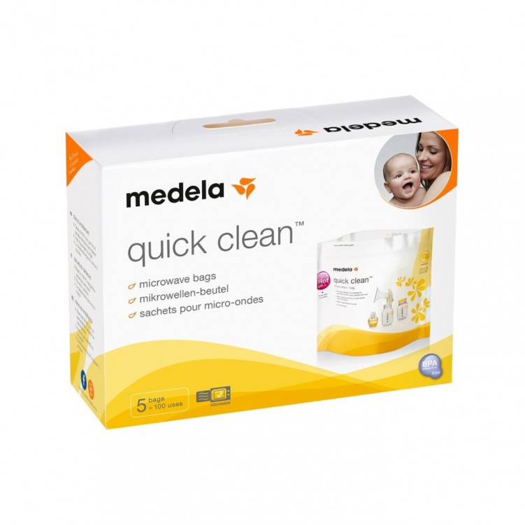 Medela Quick Clean Rengöringspåsar för mikro i gruppen Babytillbehör / Äta och mata / Rengöring nappflaskor hos Bonti (3370)