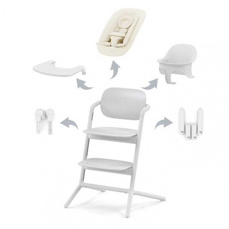 Cybex Lemo Matstol 4-in-1 All White i gruppen Babytillbehör / Äta och mata / Matstolar och tillbehör hos Bonti (521004829)