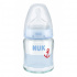 NUK First Choice Glasflaska Silikon 120 m Blå i gruppen Babytillbehör / Äta och mata / Nappflaskor och dinappar hos Bonti (99901453)