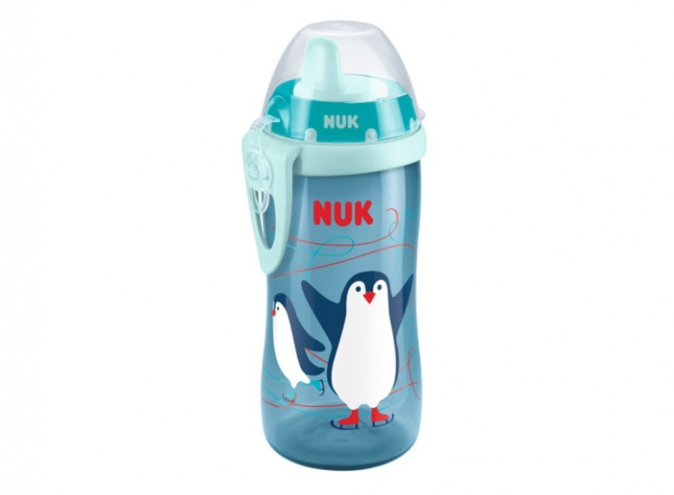NUK Kiddy Cup Blå/Pingvin i gruppen Babytillbehör / Äta och mata / Muggar, flaskor och glas hos Bonti (999051449)
