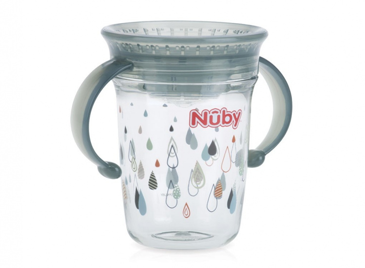 Nuby Wonder Cup Spillfri mugg 240 ml Grå i gruppen Babytillbehör / Äta och mata / Muggar, flaskor och glas hos Bonti (999051819)
