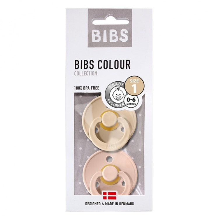 Bibs Colour Napp 2-pack Vanilla/Blush Strl 1 i gruppen Babytillbehör / Nappar och tillbehör / Nappar 0-6 månader hos Bonti (999053525)