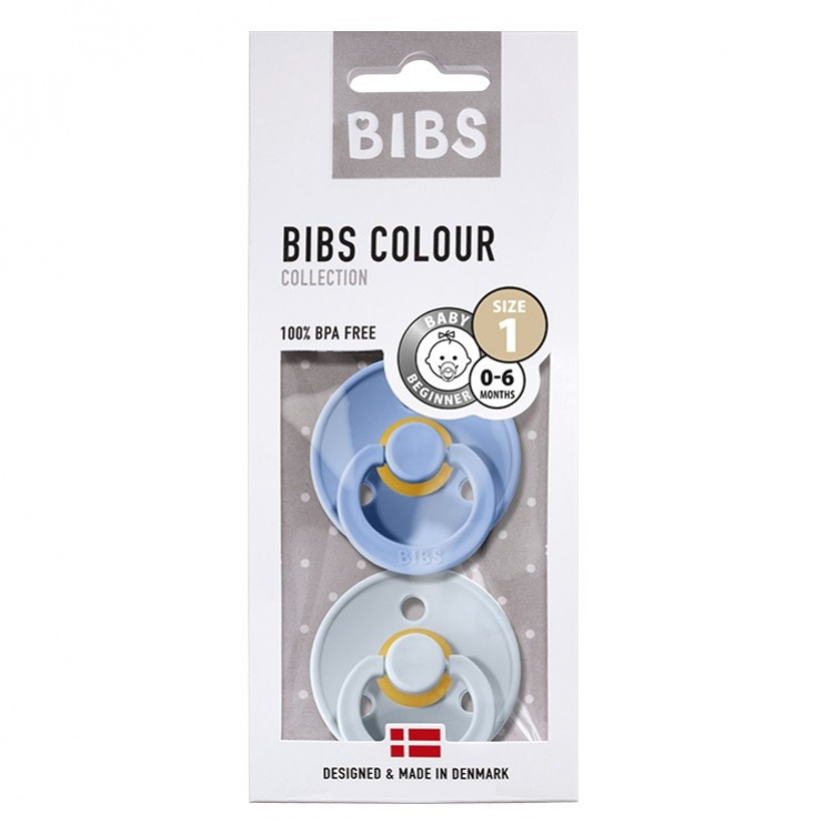 Bibs Colour Napp 2-pack Sky blue/Baby blue Strl 1 i gruppen Kampanjer / Outlet / Outlet Babytillbehör / Outlet Nappar & tillbehör hos Bonti (999053526)